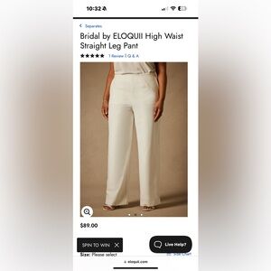 Bridal by Eloquii High Waist Straight Leg White Pants